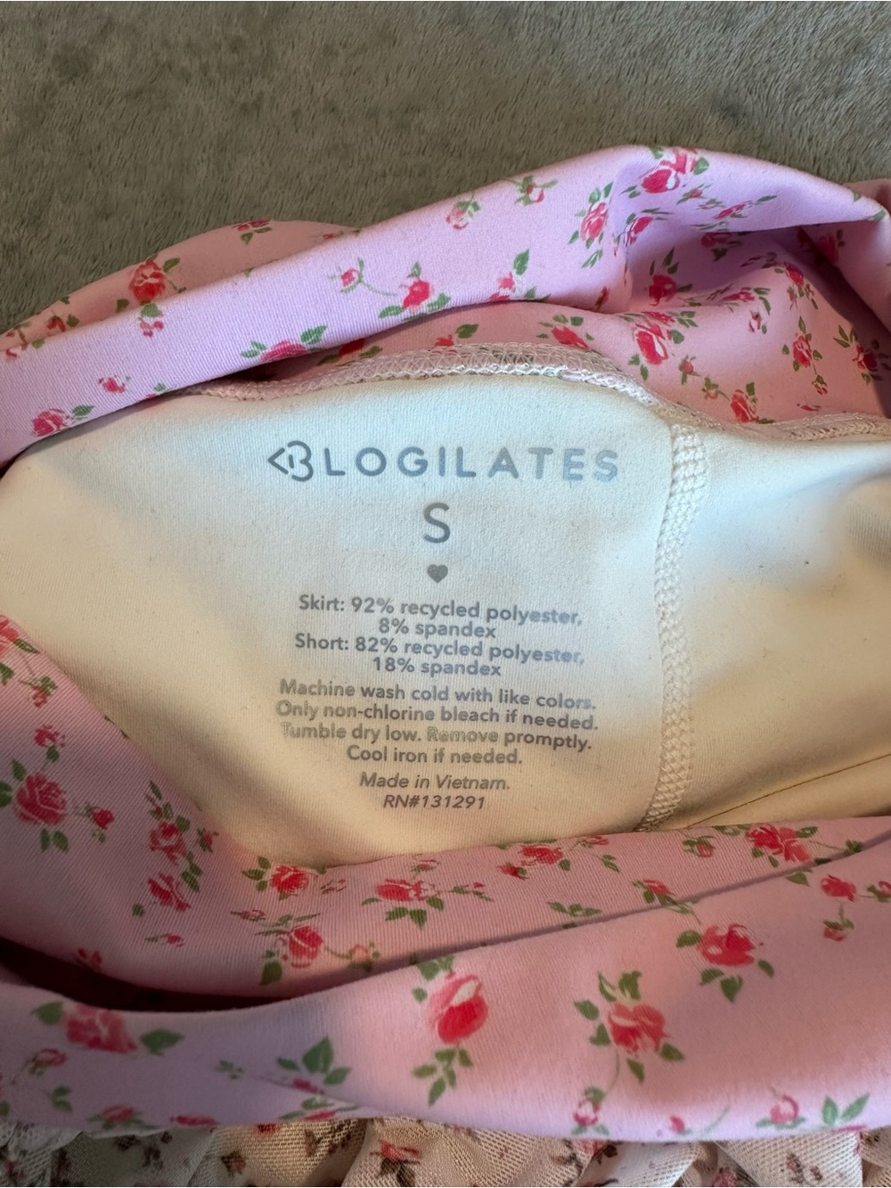 NWT Blogilates Ballerina Skort - Pink Floral Print - Picture 10 of 11